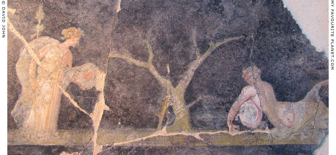 Fresco of Dionysus discovering the sleeping Ariadne on Naxos at My Favourite Planet Fresco of Dionysus discovering the sleeping Ariadne on Naxos at My Favourite Planet